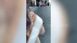 Beauty queen arrives at ‘Miss Grand Thailand' pageant on a scooter