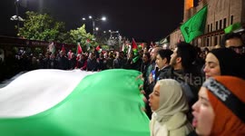 Muslims protest against violence at Al-Asqa mosque in Istanbul, Turkey