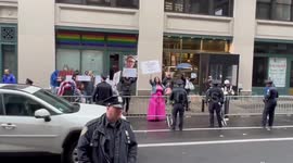 People Protest Against Drag Story Hour in New York,USA