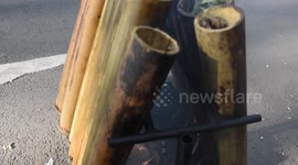 Lemang Traditional Food to Wait for Iftar Time in Bandung, Indonesia