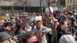 Interview from The Anti-Trump Side of The Protest In New York, NY, USA