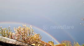 Double rainbow appears as London experiences April Showers
