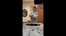 Young uncle floored hearing newborn nephew is named after him in emotional video