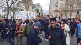 People Gather in Paris to Protest Against Pension Reform