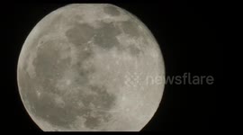 Full Pink Moon seen close-up in 4k above Kent, UK