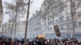 France: April 6 Nationwide Strike – Demonstrators March In Lyon