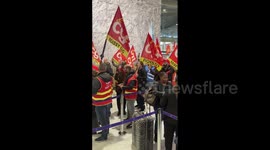 France: April 6 Nationwide Strike – Protest At Paris Charles De Gaulle Airport