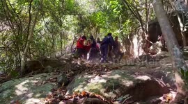 German tourist, 38, rescued after slipping down waterfall on Thai island