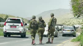 Israeli forces guard Hamra junction in the West Bank following deadly shooting