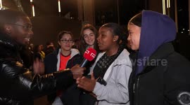 England fans react to the England women's national football team winning the Finalissima