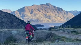 Beautiful backdrop for a double tap rock climb on a dirt bike enduro ktm 300 tpi