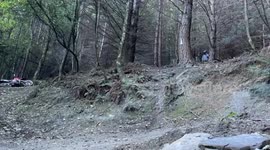 Riding up a wall ktm 300 tpi dirt bike in queenstown new zealand
