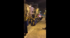 Easter procession in Spain, a catholic tradition carrying an effigy of jesus on there shoulders