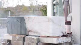 marble processing machine during the creation of an artwork in Italy