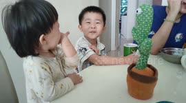 Talking cactus imitates one-year-old girl crying and toddler hates it