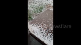 US: Thunderstorm Brings Hail To Lubbock, Texas