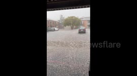 US: Thunderstorm Brings Hail To Lubbock, Texas 2