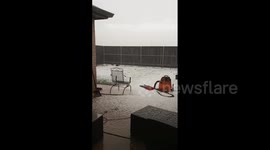 US: Thunderstorm Brings Hail To Lubbock, Texas 3
