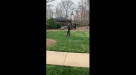 Youngling tries to put a new spin on hoverboarding, gets thrown to the ground