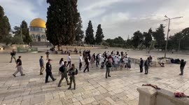 Israeli Jewish settlers storm the Al-Aqsa Mosque in Jerusalem