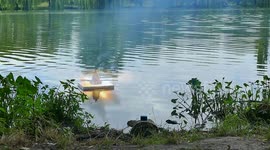 YouTuber finds out what happens when eggs are blown up on river's surface