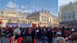 France: Orchestra Performance At Pension Reform Protest In Paris