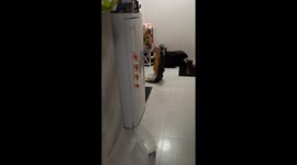 Moscow mum captures hilarious moment daughter turns robot vacuum into a personal ride - leaving her in stitches