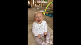Baby laughing lots - very cute, funny, humour