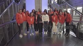 WNBA draft prospects and commissioner visit Empire State building