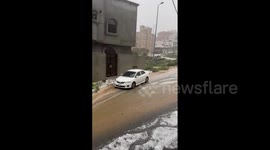 Powerful storm hits Saudi Arabia's Al Bahah, lashing area with hail