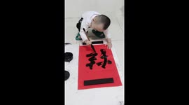Talented toddler shows off incredible calligraphy skills