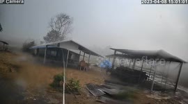 Tropical storm blows roof from farm shed in northeast Thailand