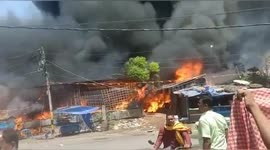 More than 100 shops ravaged by fire in northern India