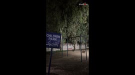 Swings in a children park won't stop swinging *creepy horror moment*