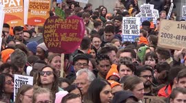 Thousands of junior doctors march to Department of Health on the first day of 96 hour strike