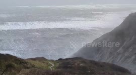 UK: Storm Noa – Gusty Winds And High Waves Pummel Chapmans Pool, Dorset