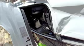 How did this Audi overturn so dramatically in North London to crush the vehicle in front of a block of flats?