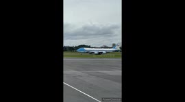 Joe Biden leaves Belfast International aboard Airforce One