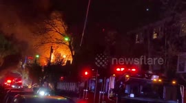 US: Fire Destroys House In Weehawken, New Jersey