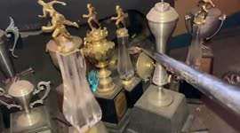 Hostile five-foot rat snake caught hiding in resident's trophy cabinet in Thailand