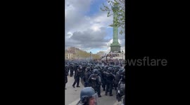 France: Clashes Erupt At Place De La Bastille During Pension Reform Protest 5