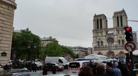 Notre-Dame fire reconstruction and pension reform: police presence to avoid a disruption planned on social networks  as President Macron has to visit the construction site since the fire of Notre-Dame de Paris Cathedral. Gathering from 10 a.m. 14 april 20