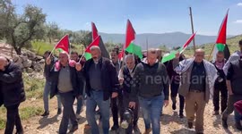 Clashes between Palestinian protesters and Israeli soldiers following a protest against the expansion of Jewish settlements, in the West Bank village of Beit Dajan, east of Nablus