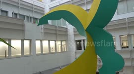 Hospital art with The Acrobat sculpture at Chelsea and Westminster Hospital in London