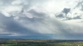 Drone Captures Beautiful Mammatus Clouds On A Day Of Storms