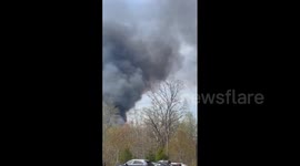 Massive brush fire erupts in Rockland County, New York