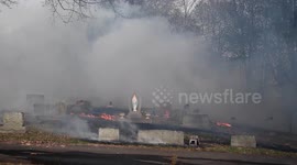 Brush Fire spreads causing damage to Saint Michael’s Cemetery along with evacuations in Coal Township, Pennsylvania