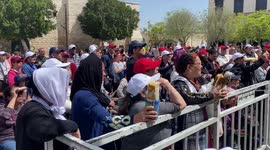 Metropolitan Vindictus, Patriarchal Representative for the Greek Orthodox in Bethlehem leads the celebration as the Holy Fire arrives to the Church of Nativity in Bethlehem