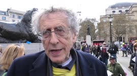 Piers Corbyn speaks at Anti-ULEZ protest in Trafalgar Square