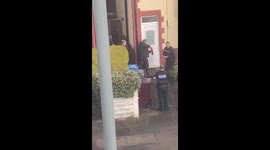 Police's dramatic attempt to raid house in Liverpool caught on camera as officer takes hilarious tumble